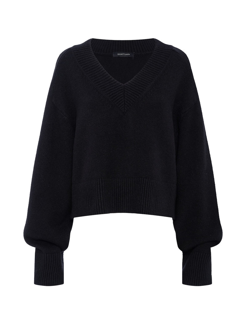 Vanna V-Neck Sweater Black alt 6