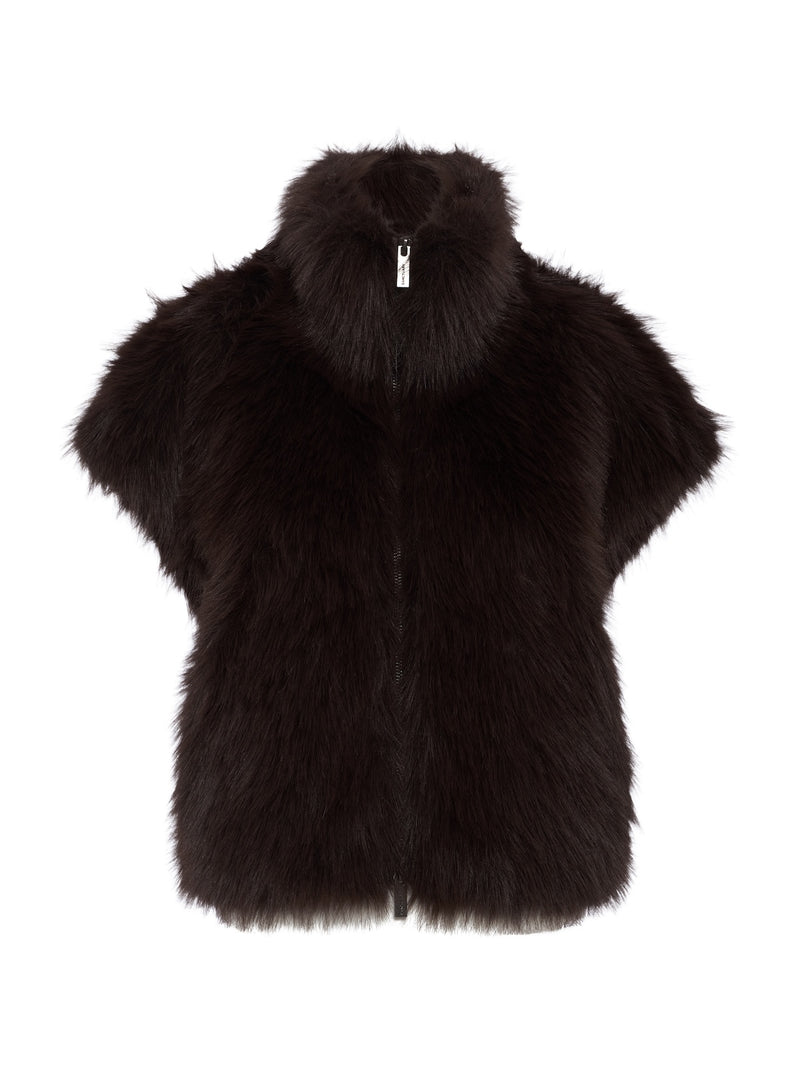 Silky Fur Vest Espresso Martini alt 6