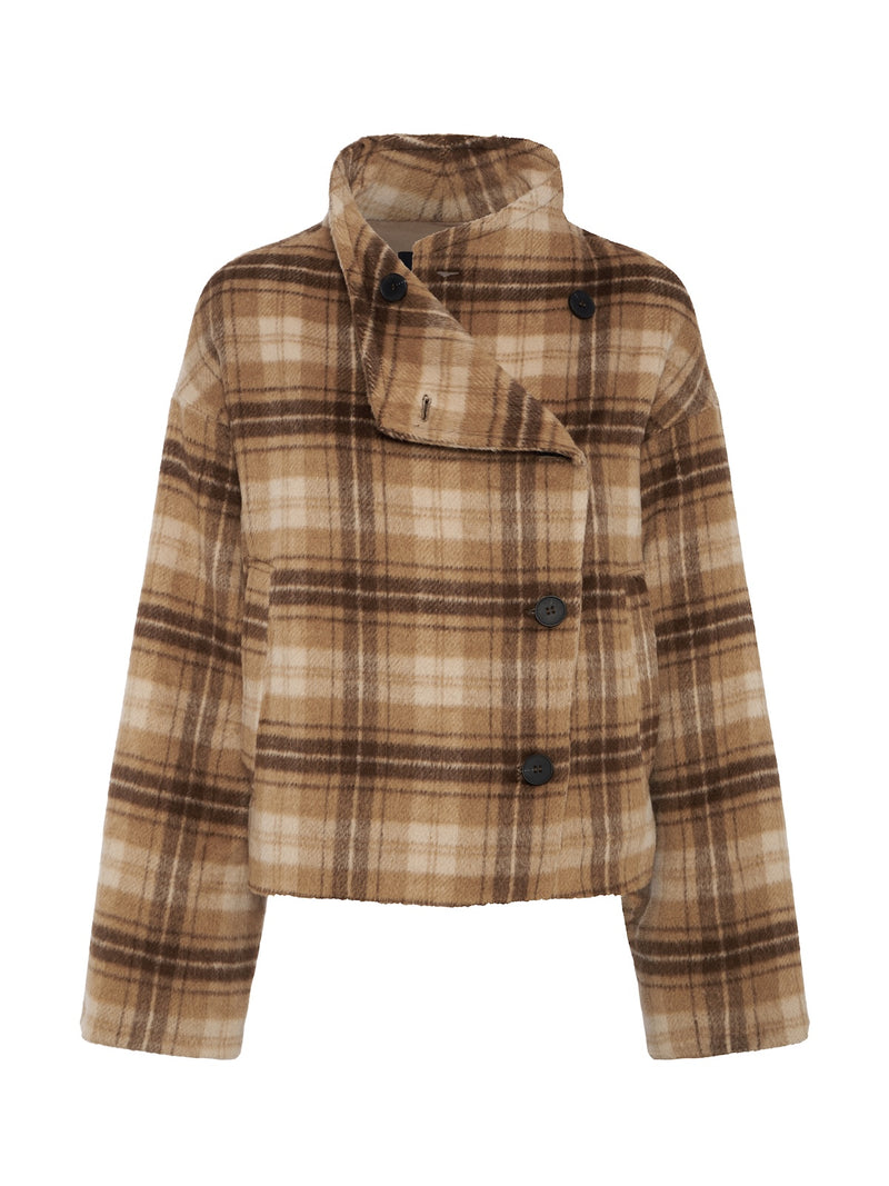 Avery Asymmetrical Jacket Dark Bone Plaid alt 6