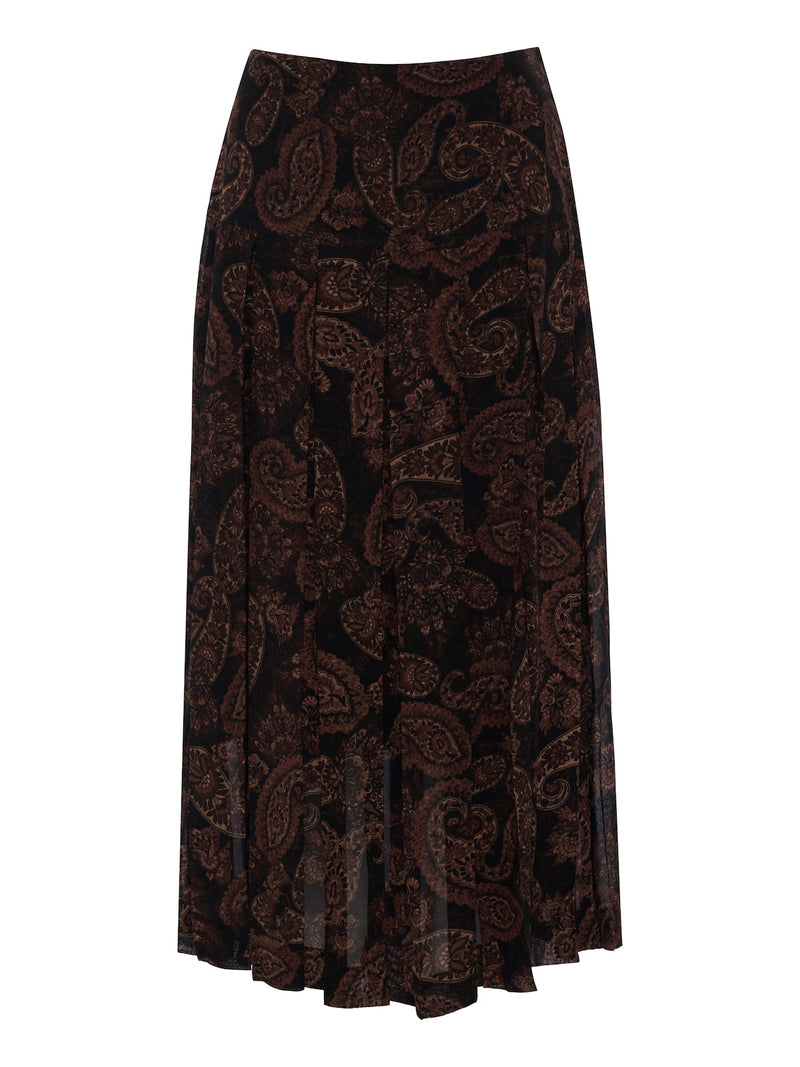 Autumn Pleated Midi Skirt Cocoa Paisley alt 5
