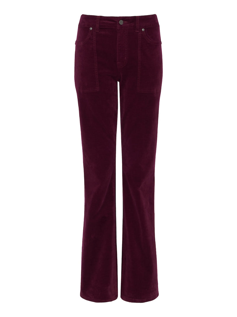 Play Date Velveteen Bootcut Pant Bordeaux Petite Sizing alt 5