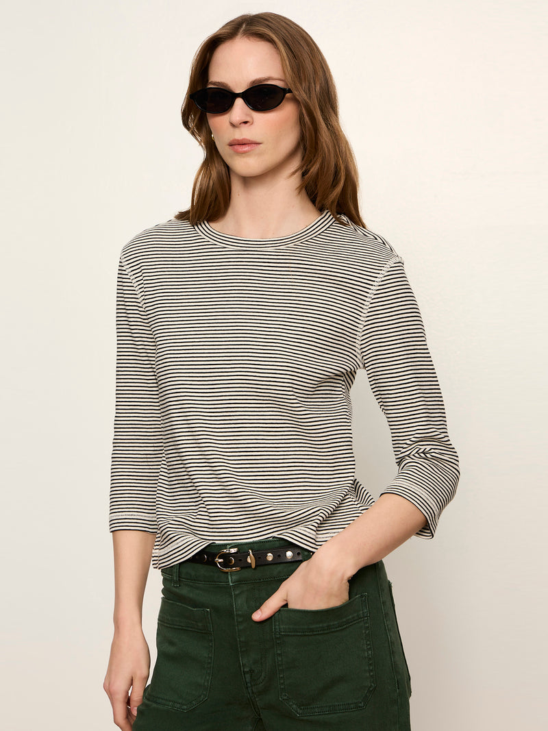 3/4 Mode Tee Chalk French Stripe
