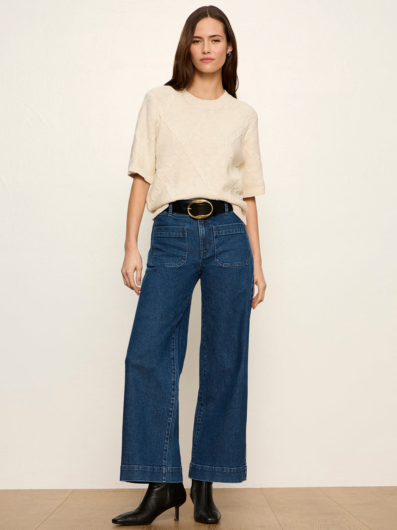 Diamond Stitch Sweater Tee Bone alt 6