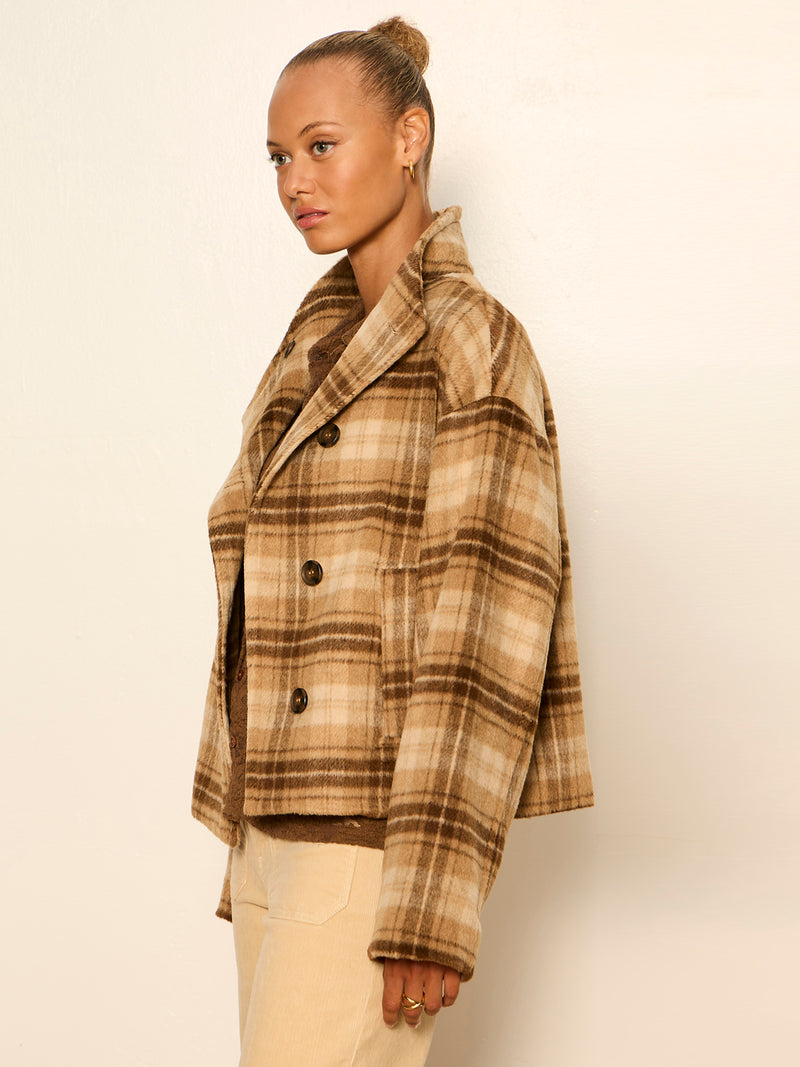 Avery Asymmetrical Jacket Dark Bone Plaid alt 2