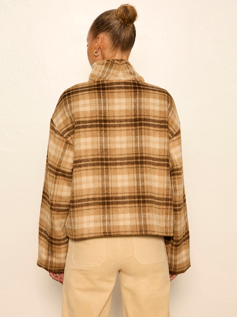 Avery Asymmetrical Jacket Dark Bone Plaid alt 3