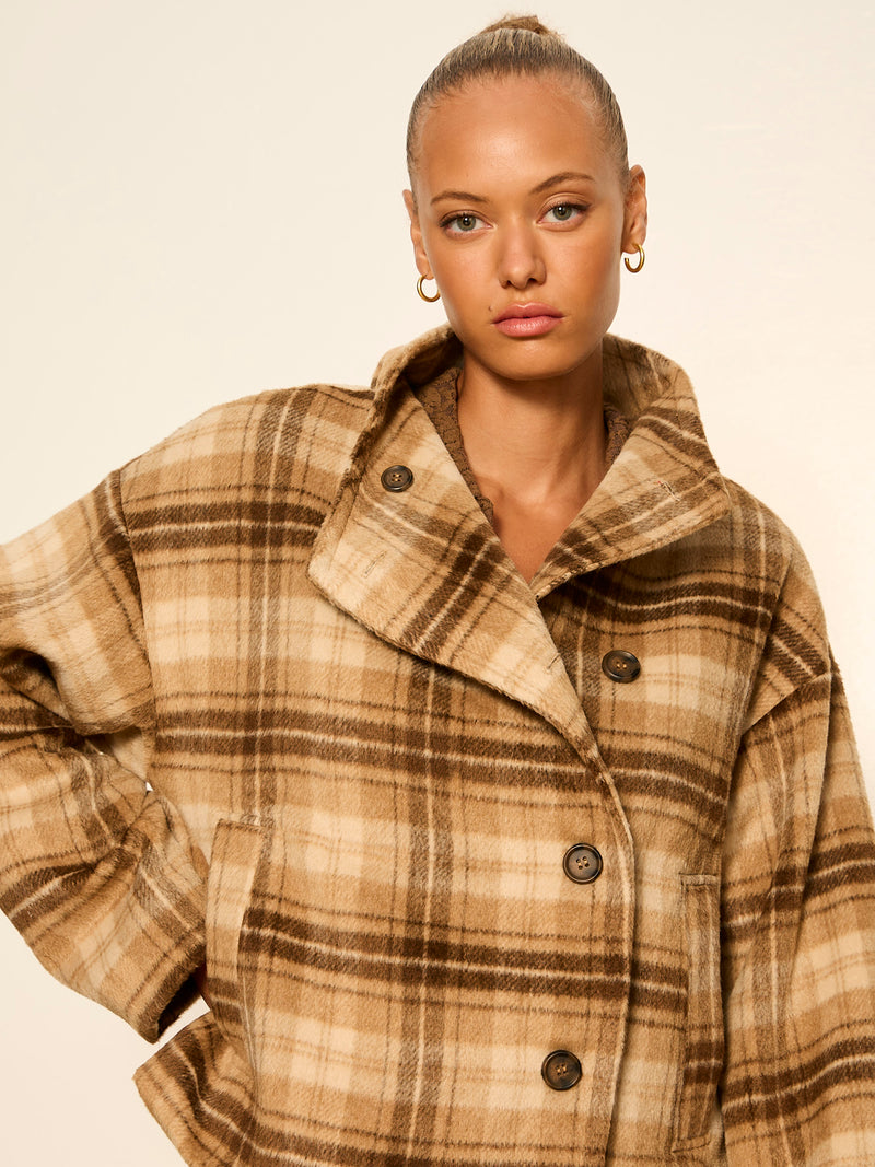 Avery Asymmetrical Jacket Dark Bone Plaid alt 4