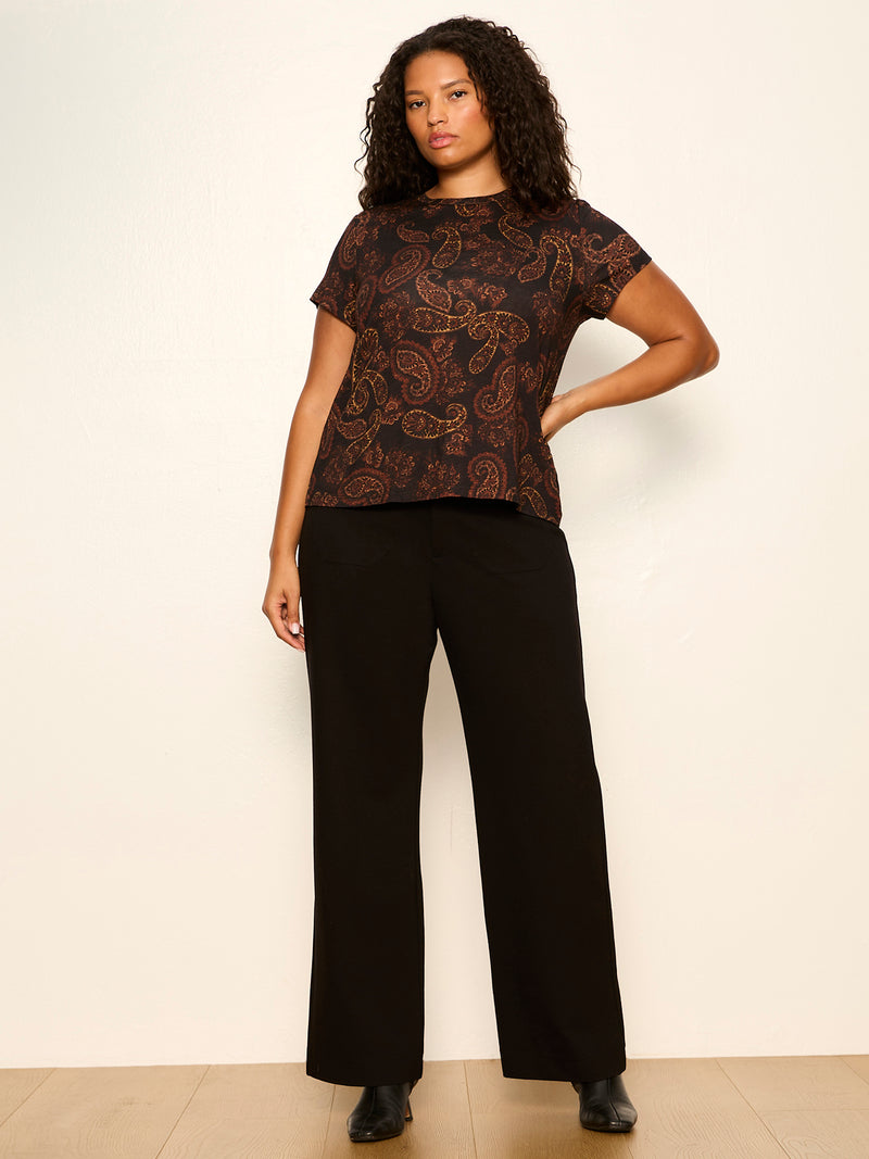 The Perfect Tee Cocoa Paisley Extended Sizing alt 4