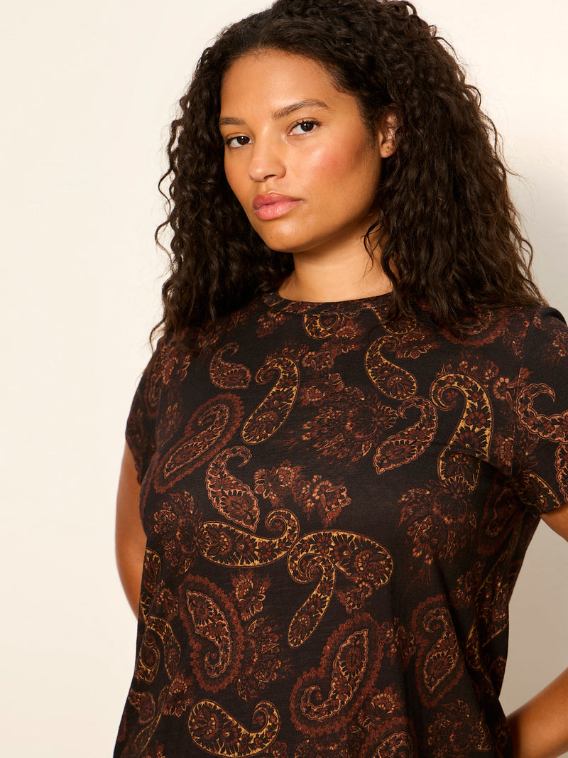 The Perfect Tee Cocoa Paisley Extended Sizing alt 3