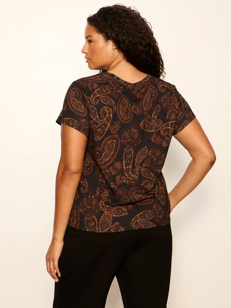 The Perfect Tee Cocoa Paisley Extended Sizing alt 2