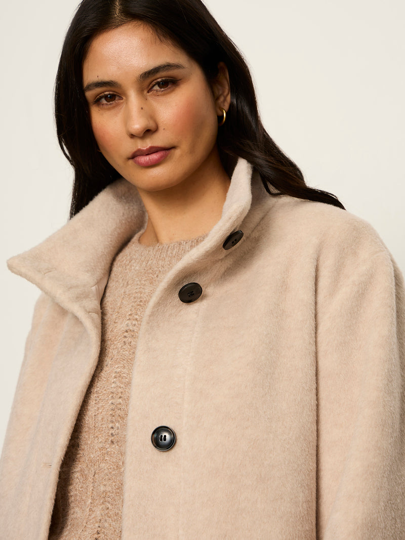 Bundled Wool Coat Bone alt 4