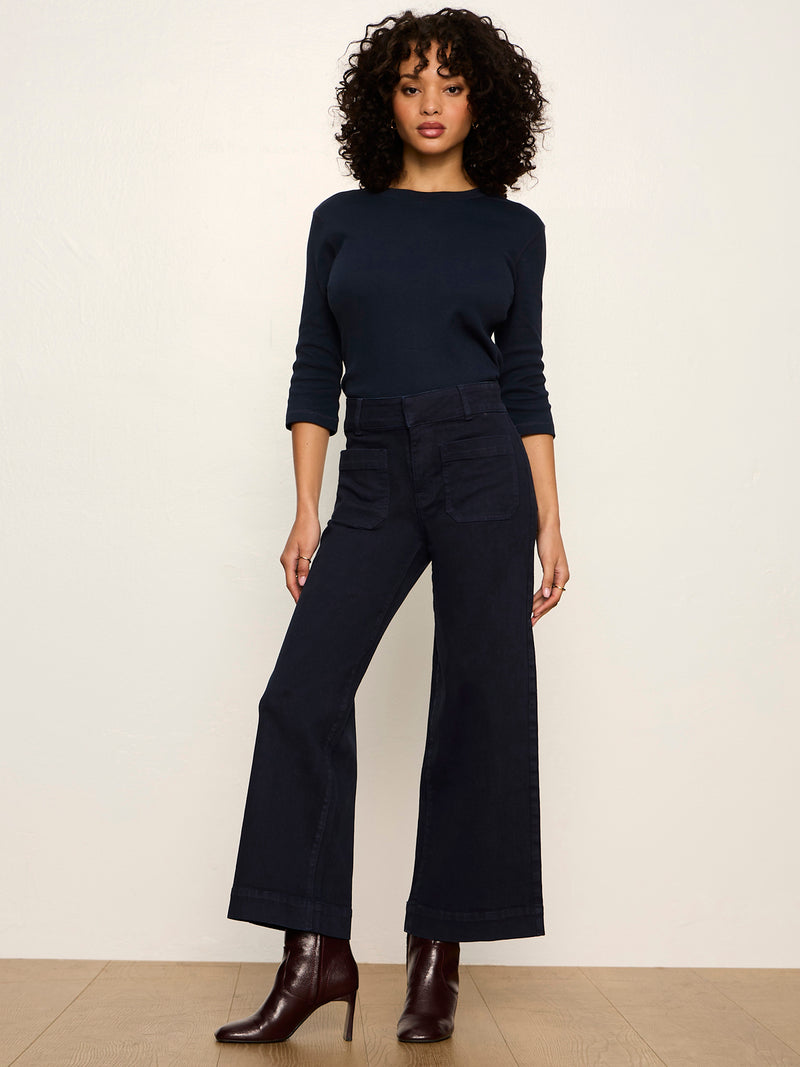 Chelsea Wide Leg Jean Navy Blazer alt 5