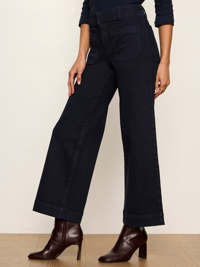 Chelsea Wide Leg Jean Navy Blazer alt 2