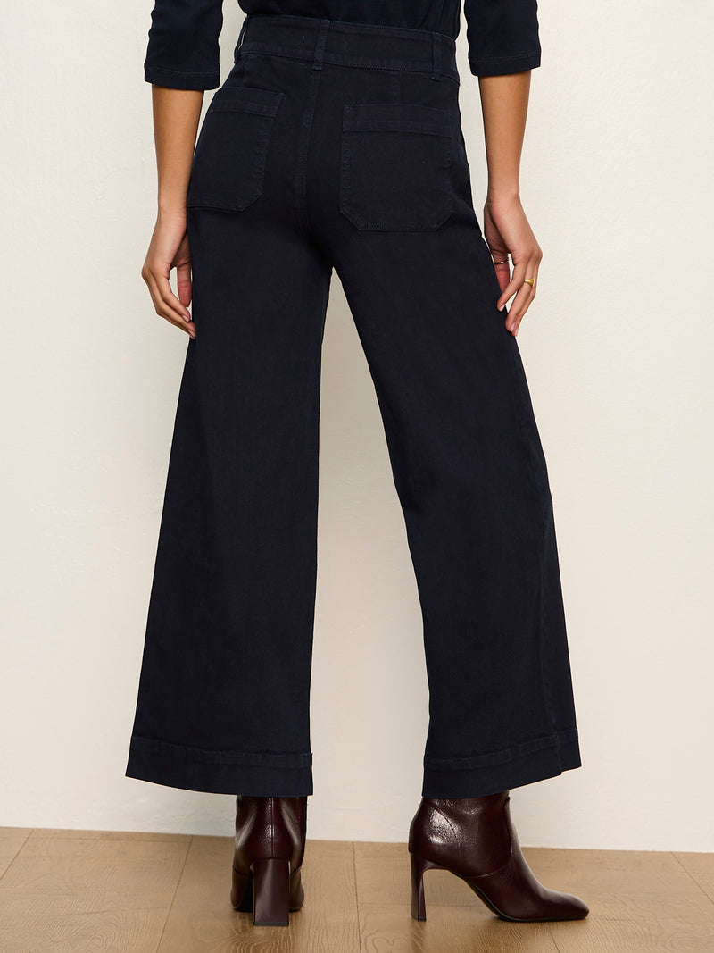 Chelsea Wide Leg Jean Navy Blazer alt 3