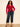 Juno Textured Button Front Top Red Berry Extended Sizing