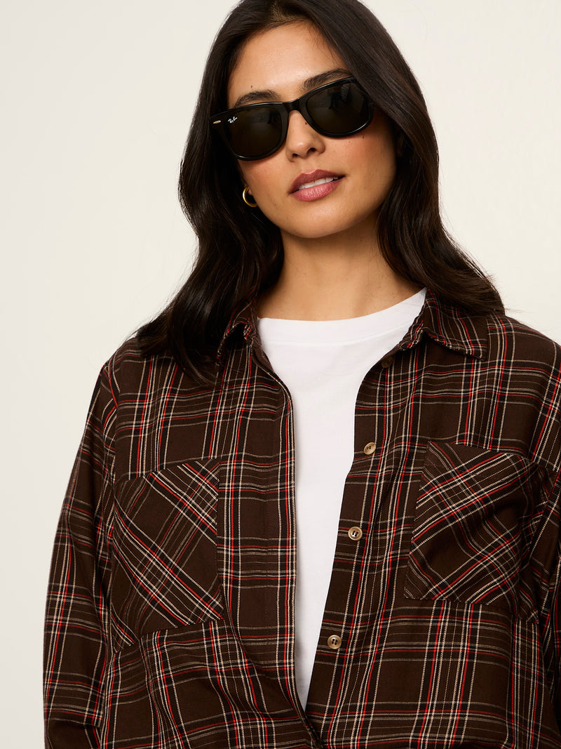 The City Plaid Shirt Espresso Plaid alt 4