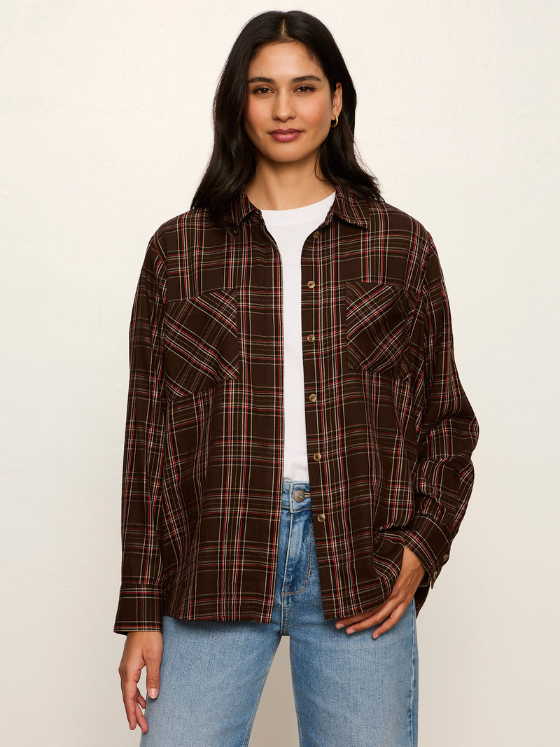 The City Plaid Shirt Espresso Plaid alt 1