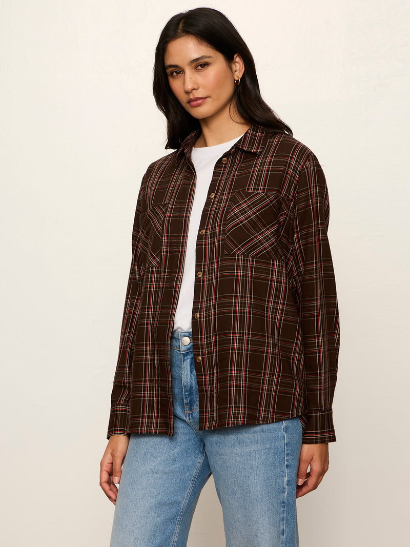 The City Plaid Shirt Espresso Plaid alt 2
