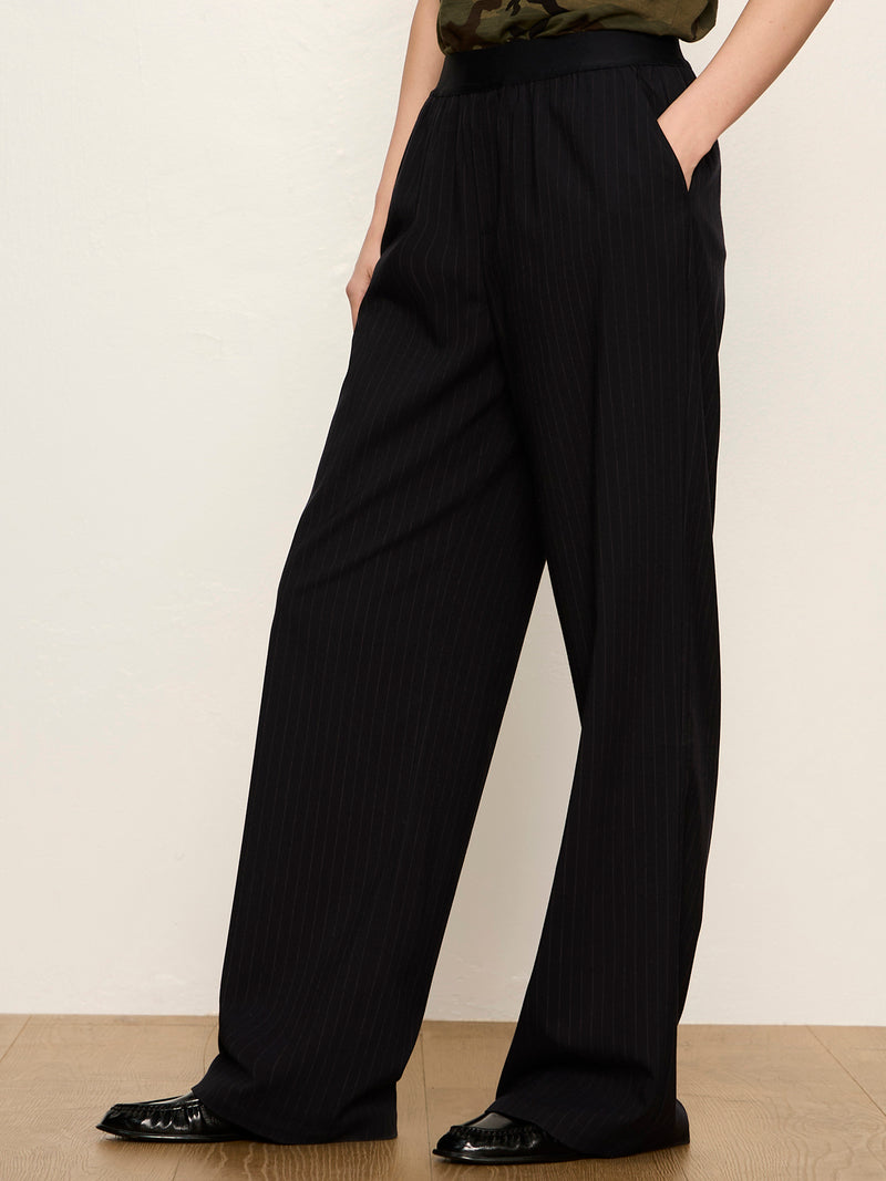 Uplift Pull-On Trouser Navy Pinstripe alt 1