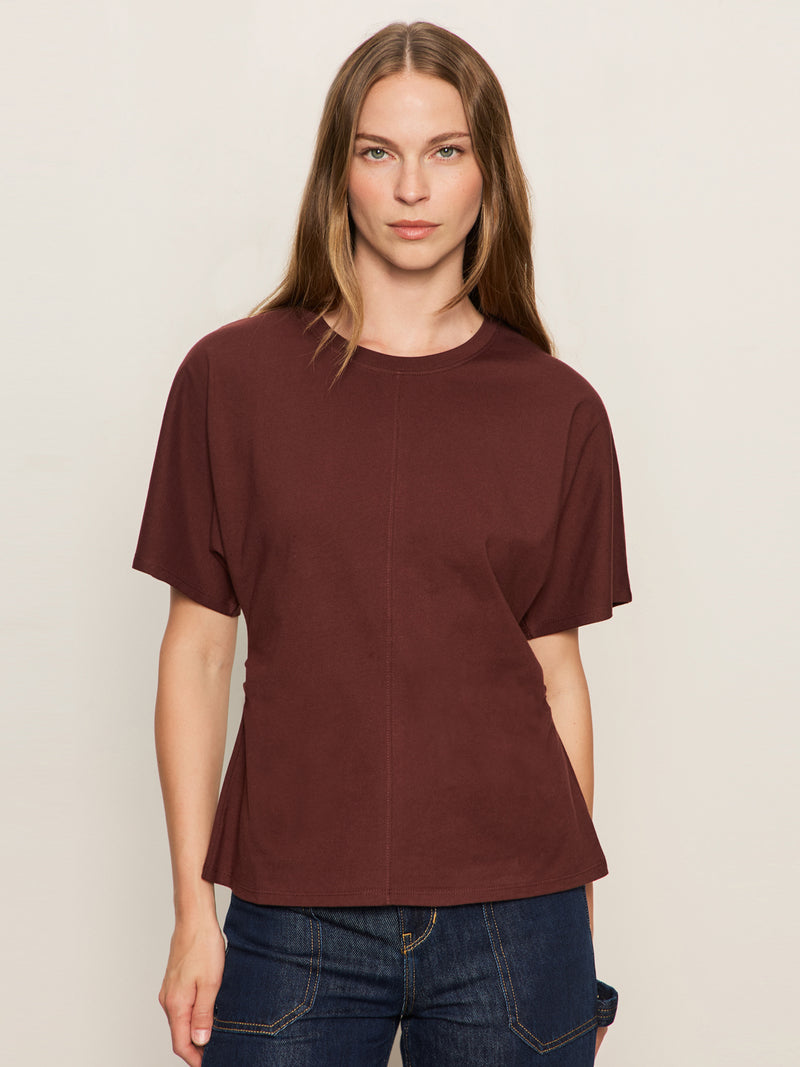 Shirred Waist Dolman Tee Chicory