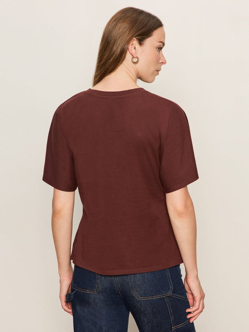 Shirred Waist Dolman Tee Chicory alt 3