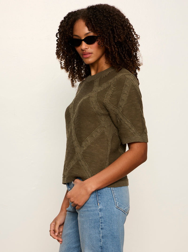 Diamond Stitch Sweater Tee Kalamata alt 2