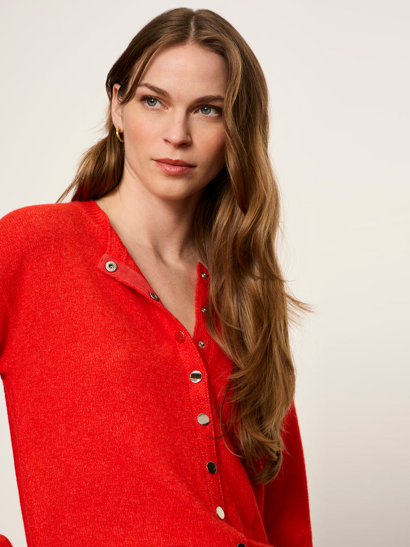 Must Have Snap Cardigan Red Hot alt 4