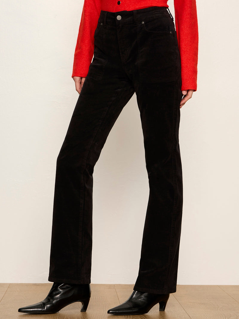 Play Date Velveteen Bootcut Pant Black alt 1