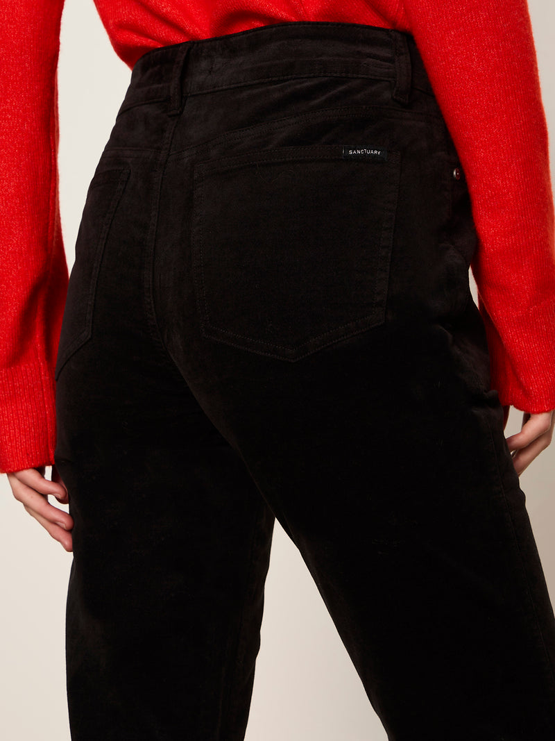 Play Date Velveteen Bootcut Pant Black Petite Sizing alt 3
