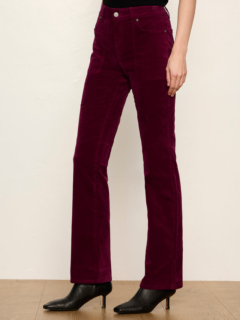 Play Date Velveteen Bootcut Pant Bordeaux alt 1