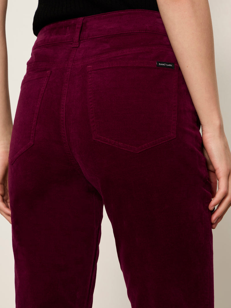 Play Date Velveteen Bootcut Pant Bordeaux alt 3