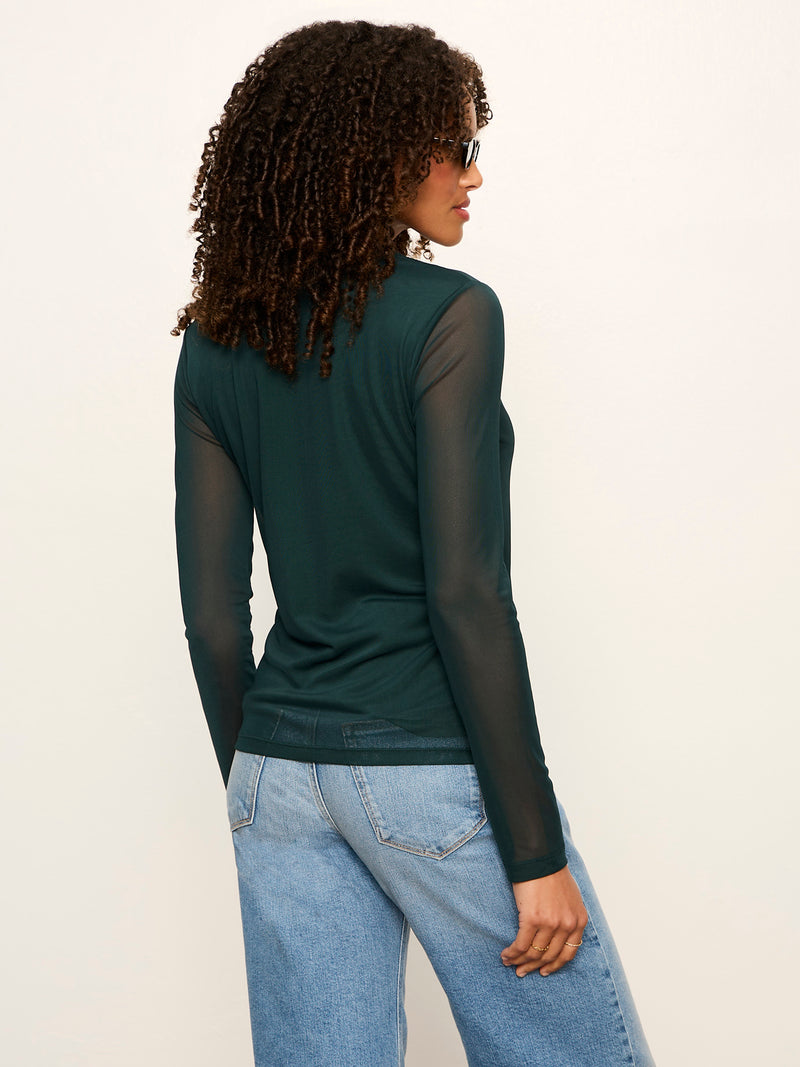 Mesh Long Sleeve Cardigan Forest alt 3