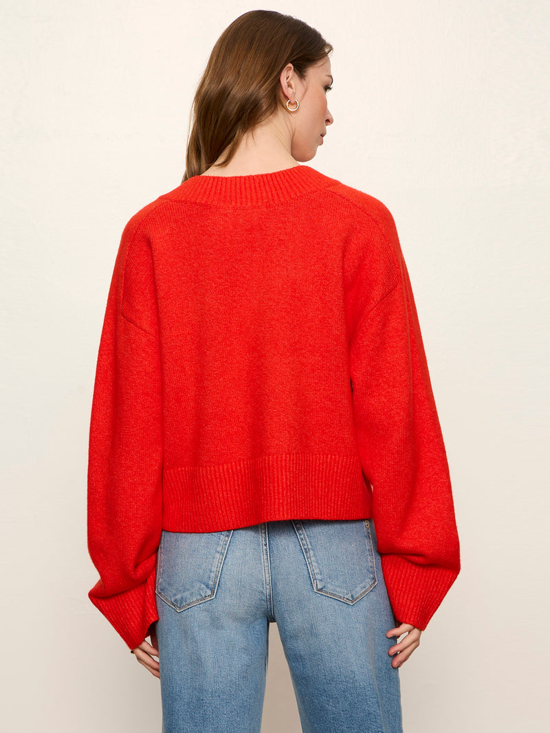 Vanna V-Neck Sweater Red Hot alt 3