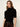 High Neck Ribbed Top Black