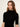 High Neck Ribbed Top Black