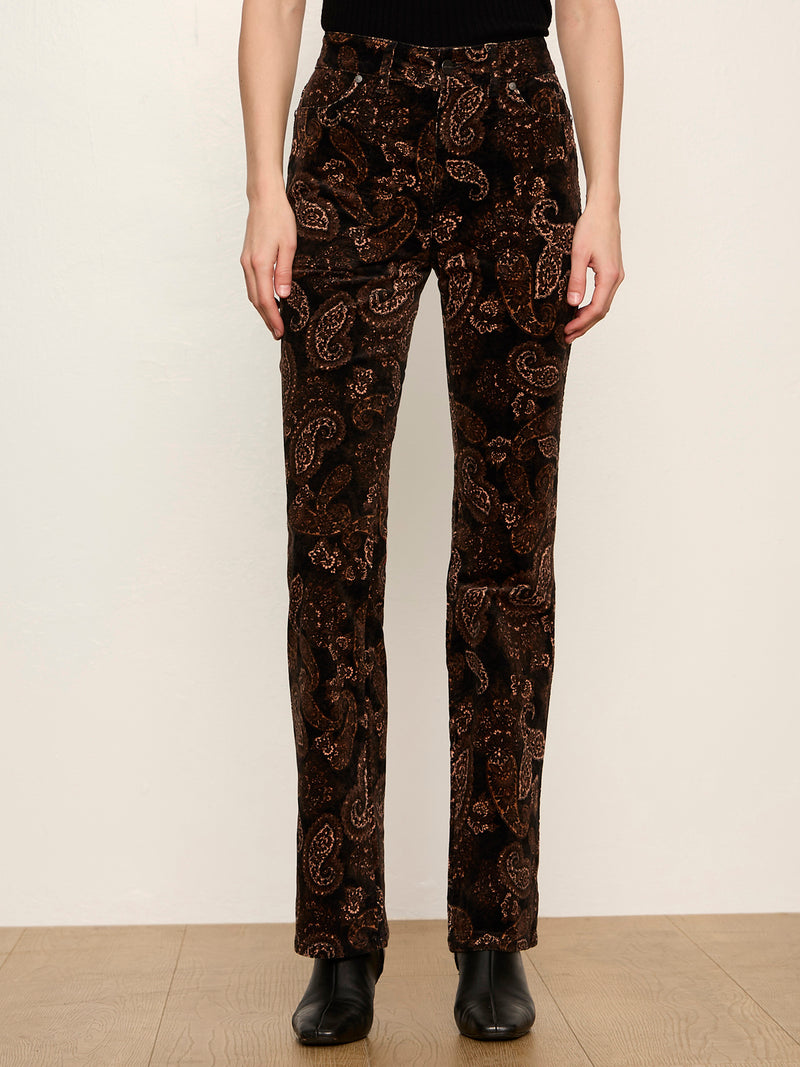 Play Date Corduroy Bootcut Pant Cocoa Paisley