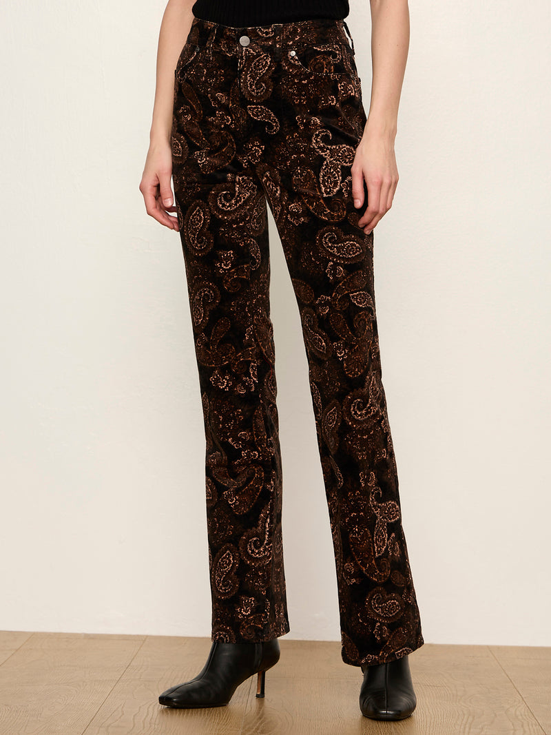 Play Date Corduroy Bootcut Pant Cocoa Paisley alt 1
