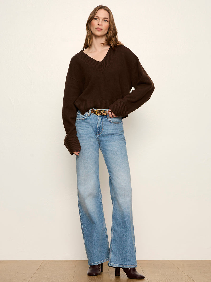 Vanna V-Neck Sweater Espresso Martini alt 4