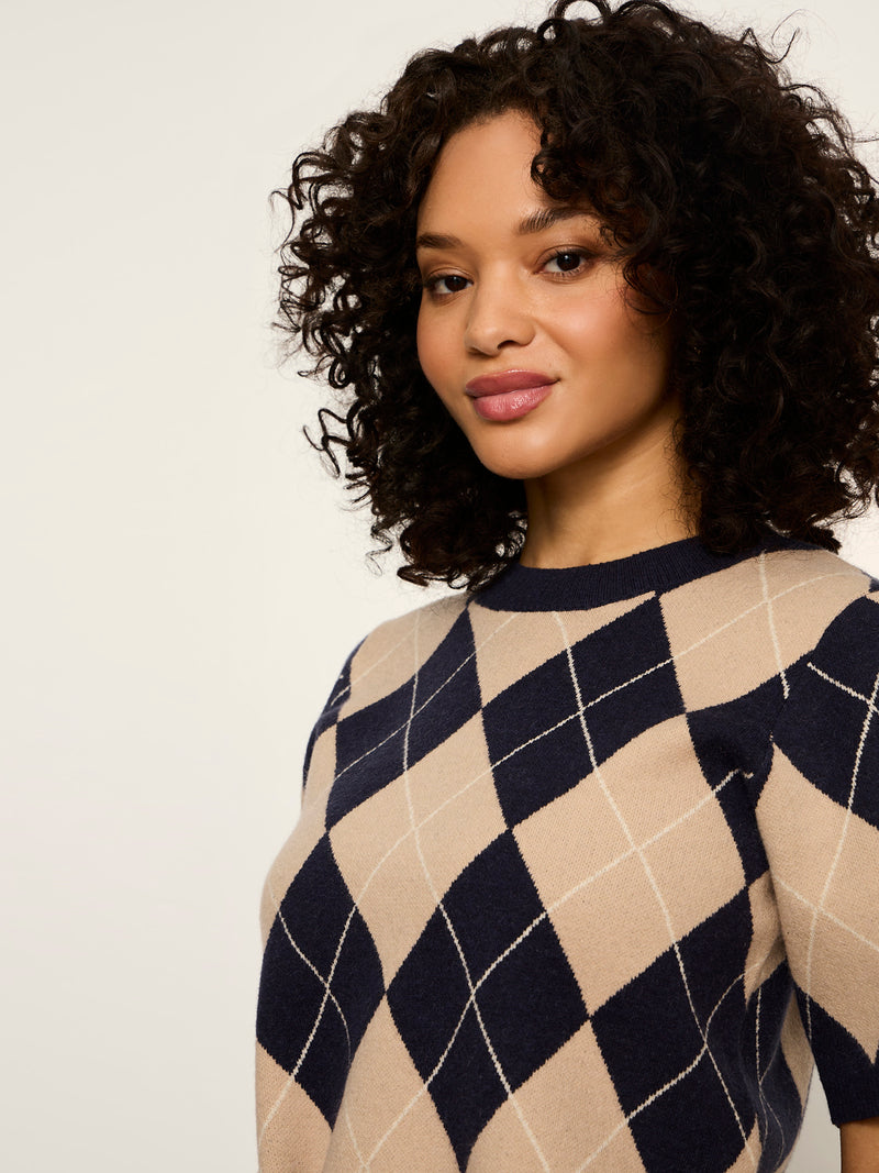 Perfect Sweater Tee Loma Argyle Petite Sizing alt 3