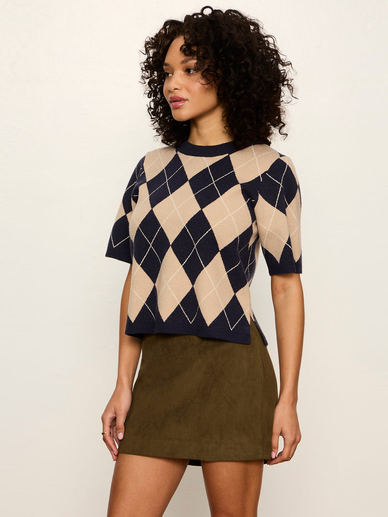 Perfect Sweater Tee Loma Argyle Petite Sizing alt 1