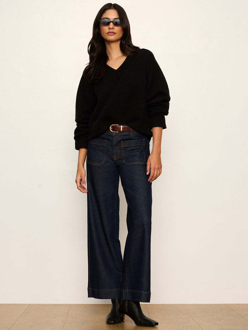 Vanna V-Neck Sweater Black alt 5