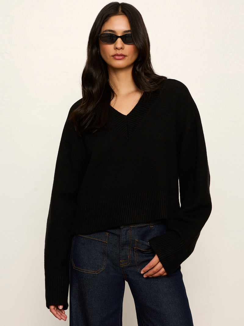 Vanna V-Neck Sweater Black alt 1