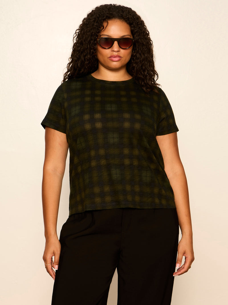 The Perfect Tee Forest Plaid Extended Sizing alt 1