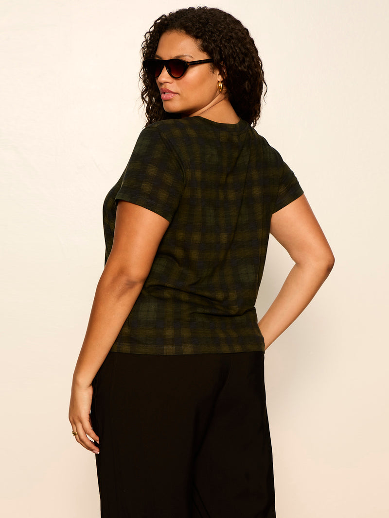 The Perfect Tee Forest Plaid Extended Sizing alt 3