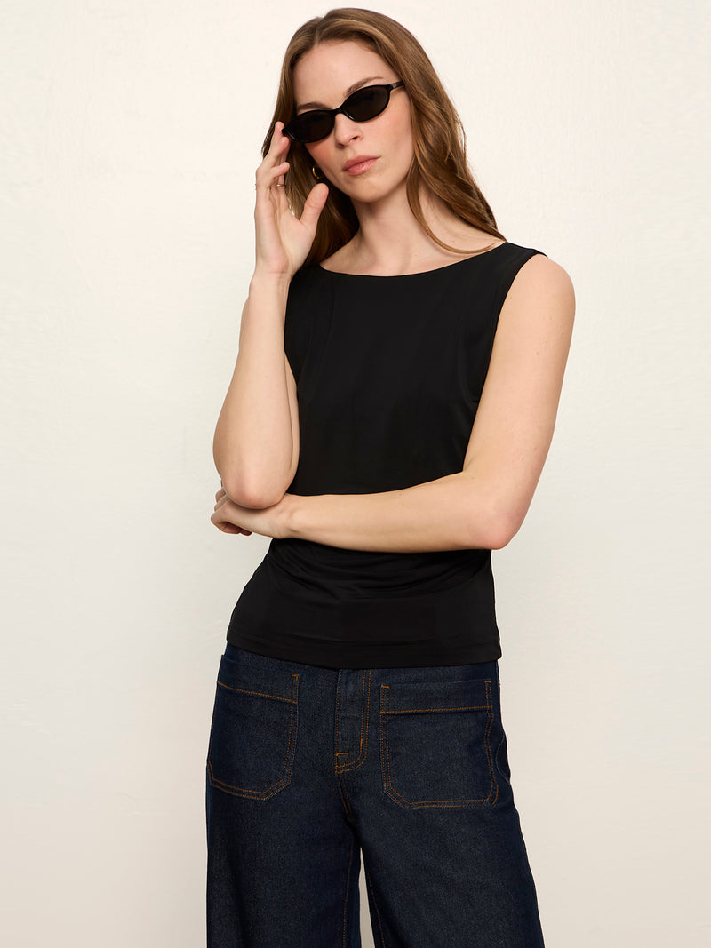 Scoop Back Tank Black alt 1