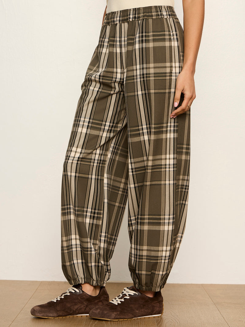 Micro Balloon Pant Linden Plaid Petite Sizing alt 1