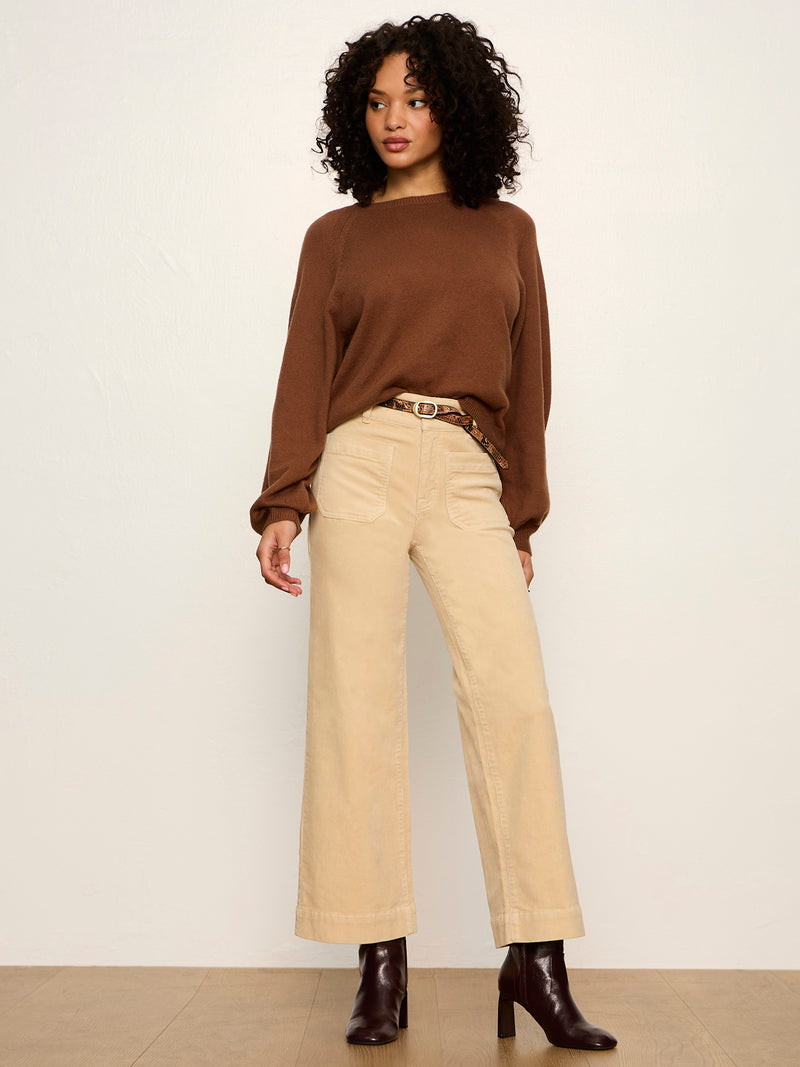 Soft Popover Sweater Cocoa Powder Petite Sizing