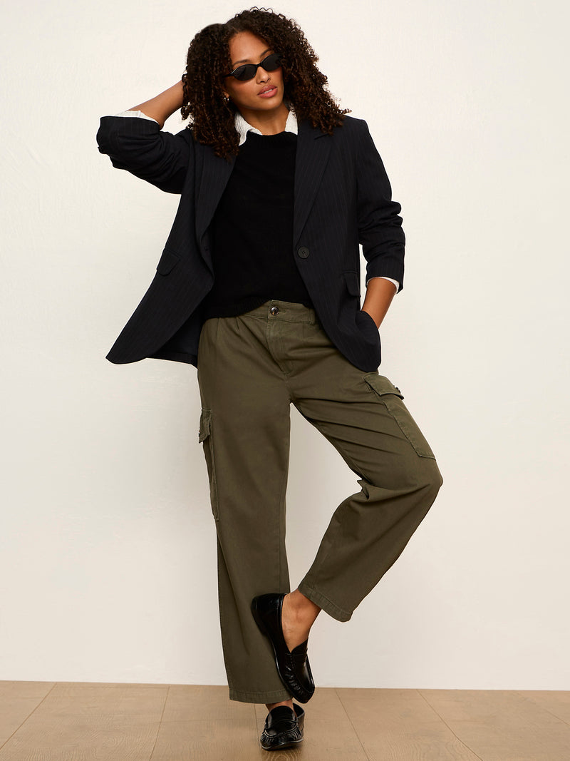 Maci Blazer Navy Pinstripe alt 5
