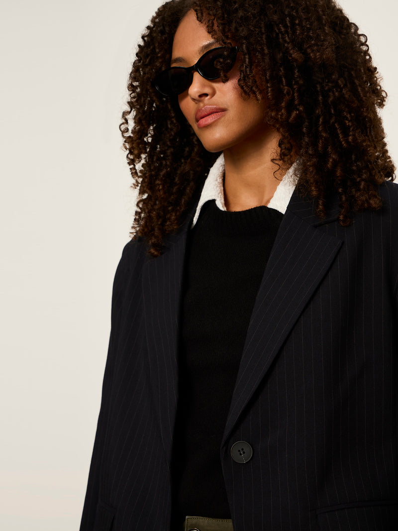 Maci Blazer Navy Pinstripe alt 4