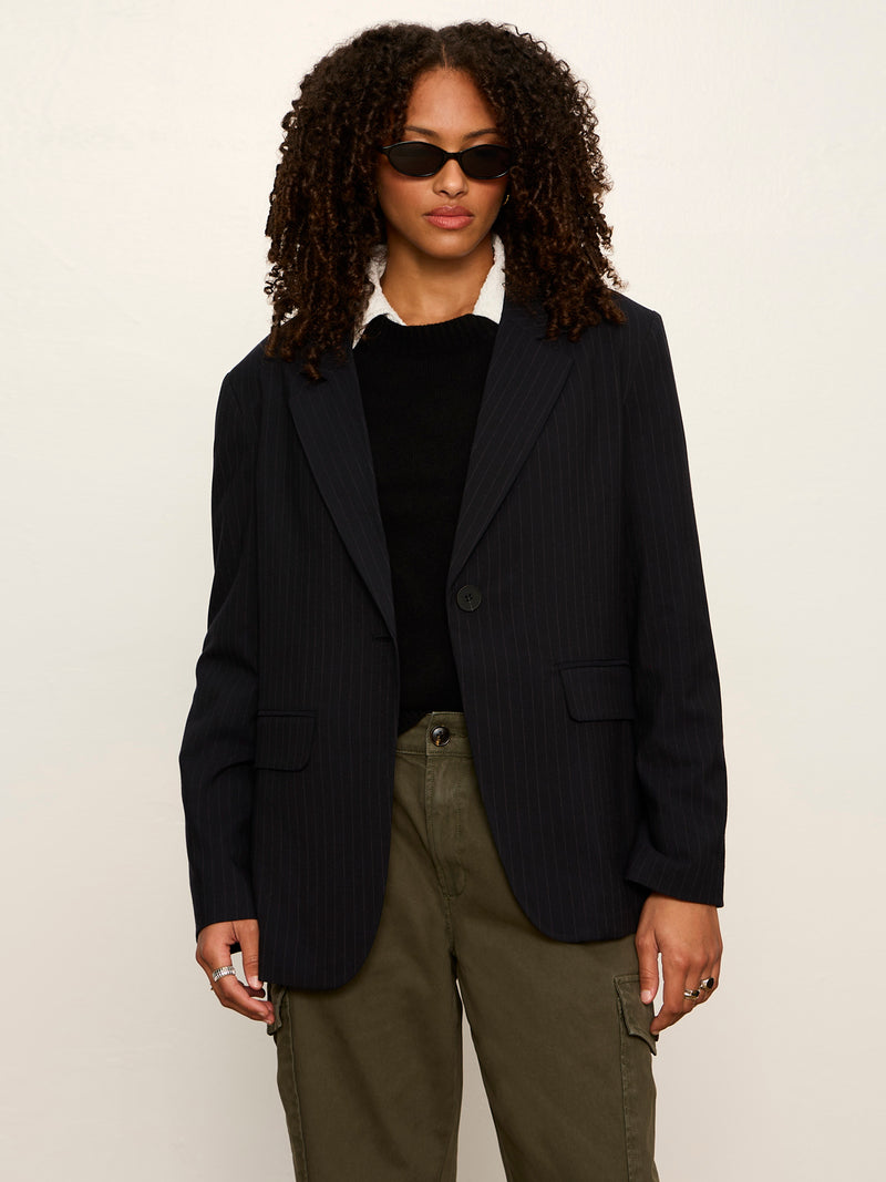 Maci Blazer Navy Pinstripe