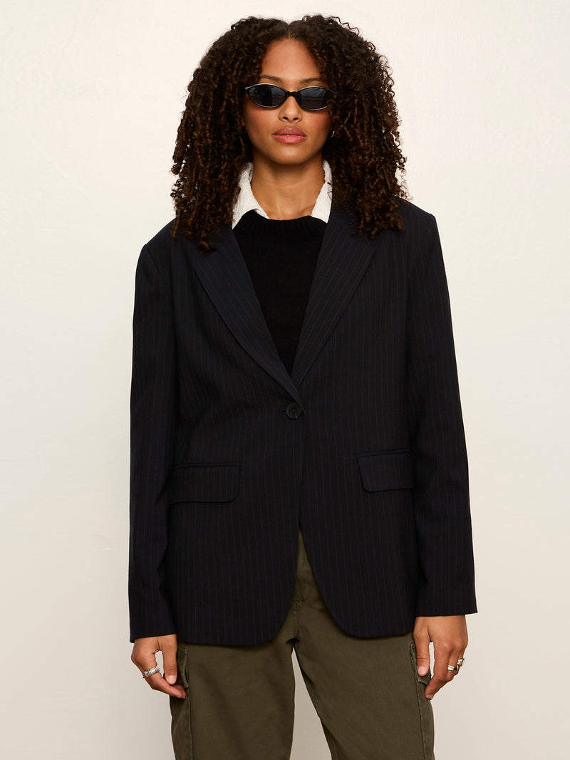 Maci Blazer Navy Pinstripe alt 1